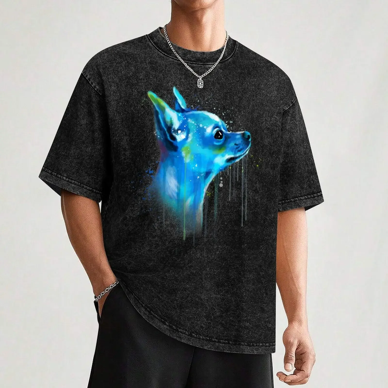 Chihuahua T-shirt grafische katoenen grafische T-stukken sublieme anime heren merkkleding