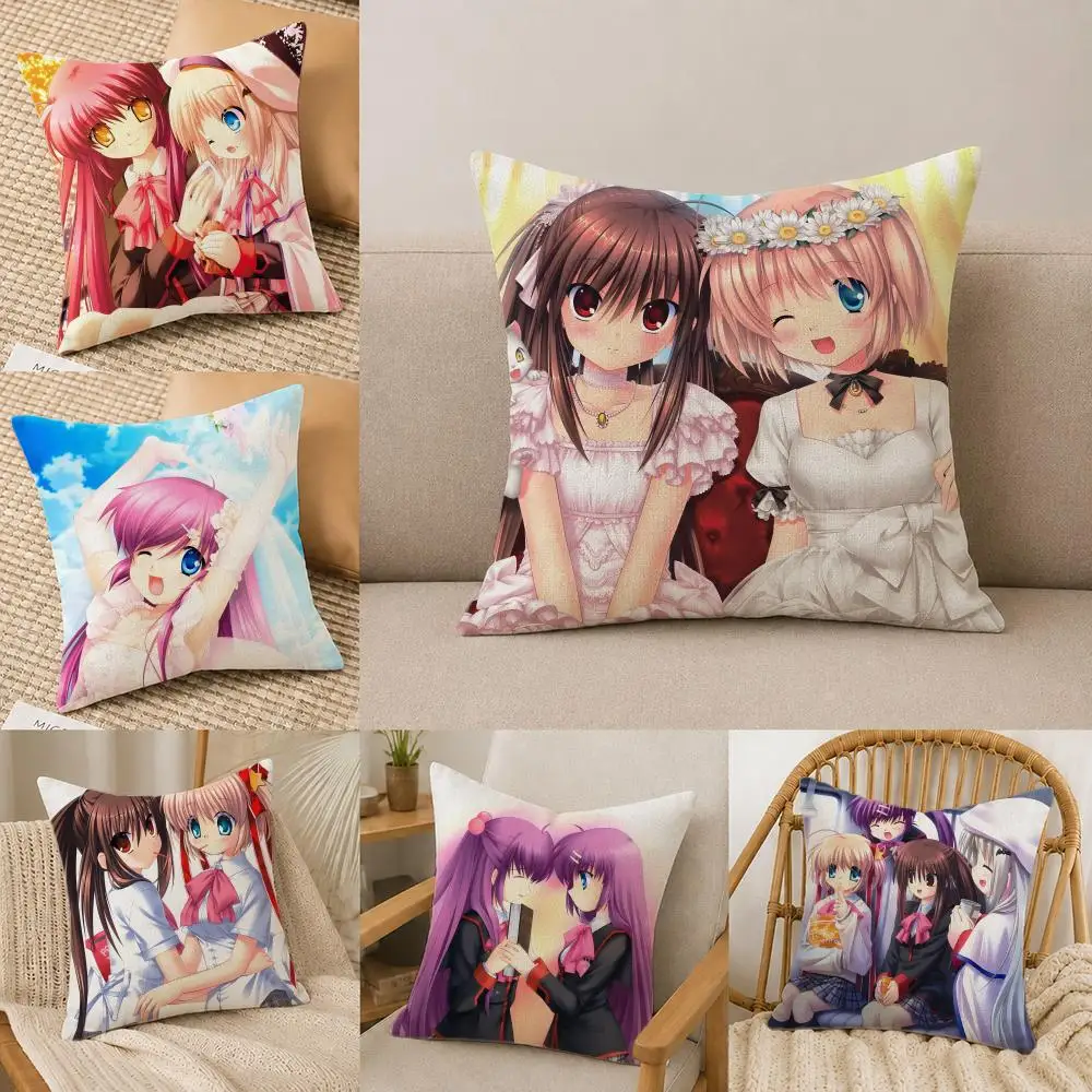 Capa de Almofada Cartoon L-Little B-Busters em Linho Natural, Conjunto de Capas de Almofada, Decoração Completa para Sofá, Quarto e Cadeira