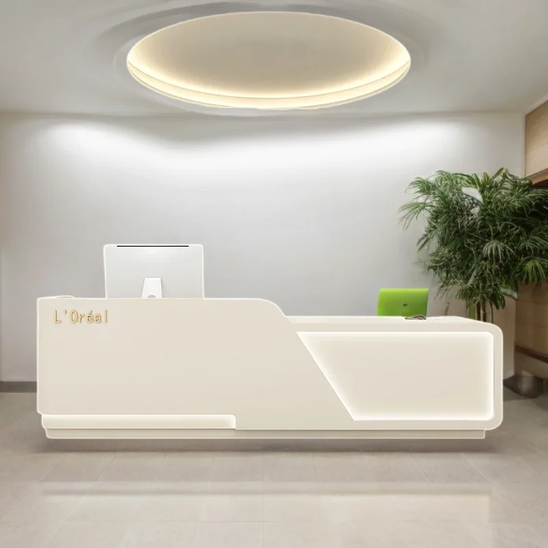 Aesthetic Reception Counter Shop Luxurious Office Desk Luxury Receiption Table Long Beauty Salon Receptie Front Hairdressing