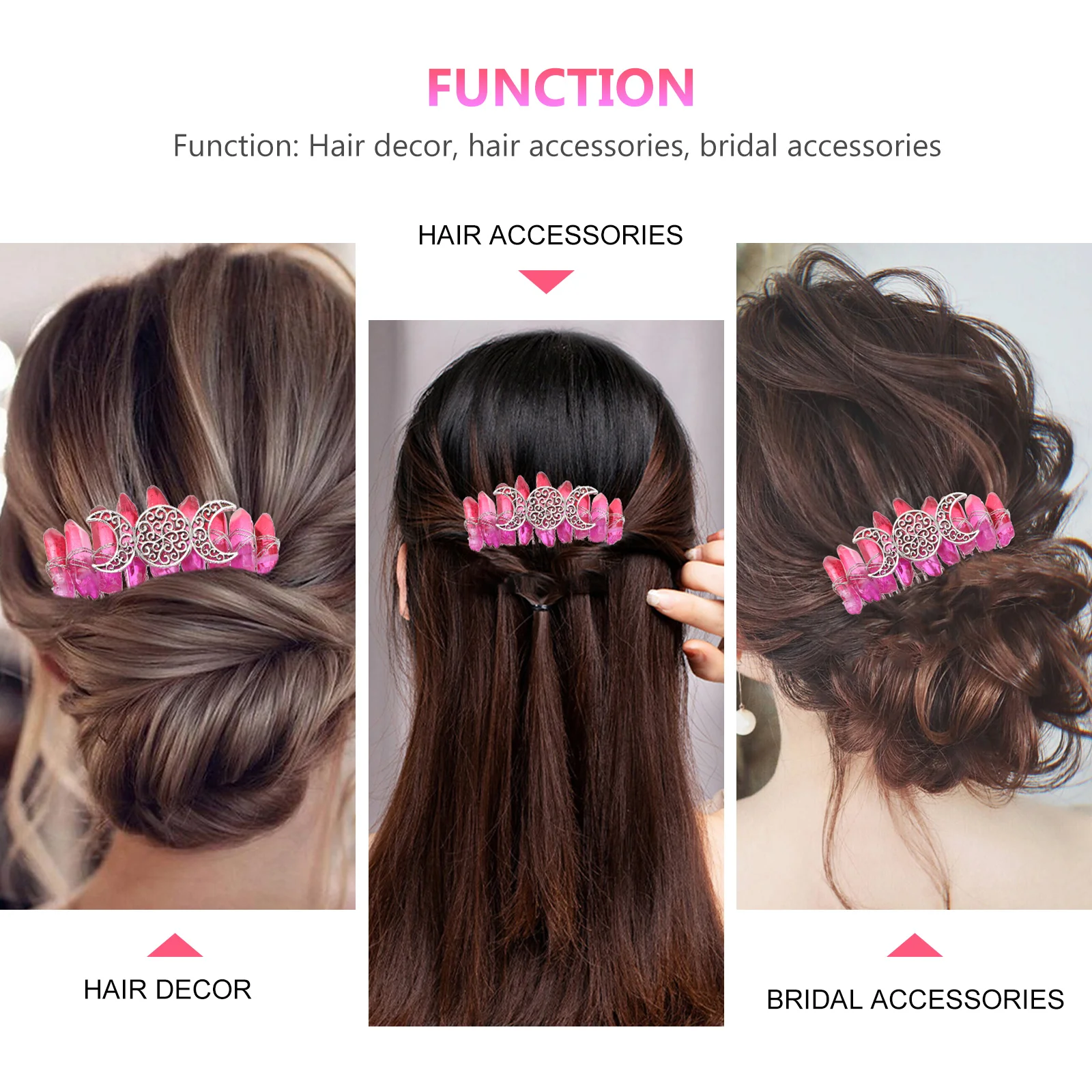 

Crystal Handmade Hair Comb Tuck Decorative Combs for Women Accessories Fine Workmanship Copper Wire