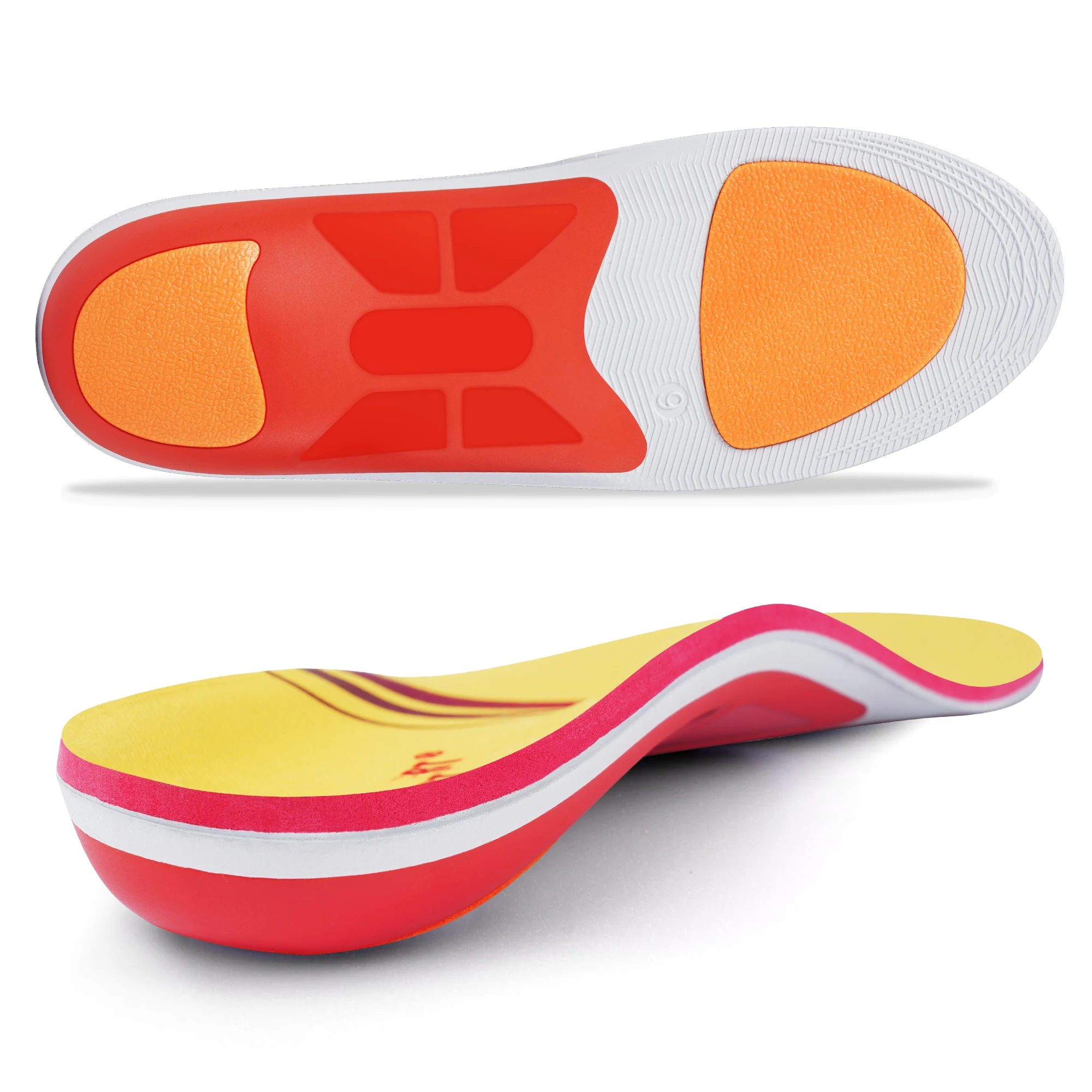 Plantar Fasciitis Relief Insole High Arch Supports Orthotics Inserts, Orthopedic Flat Feet Pads Heel Pain Work Boot Shoe Insoles