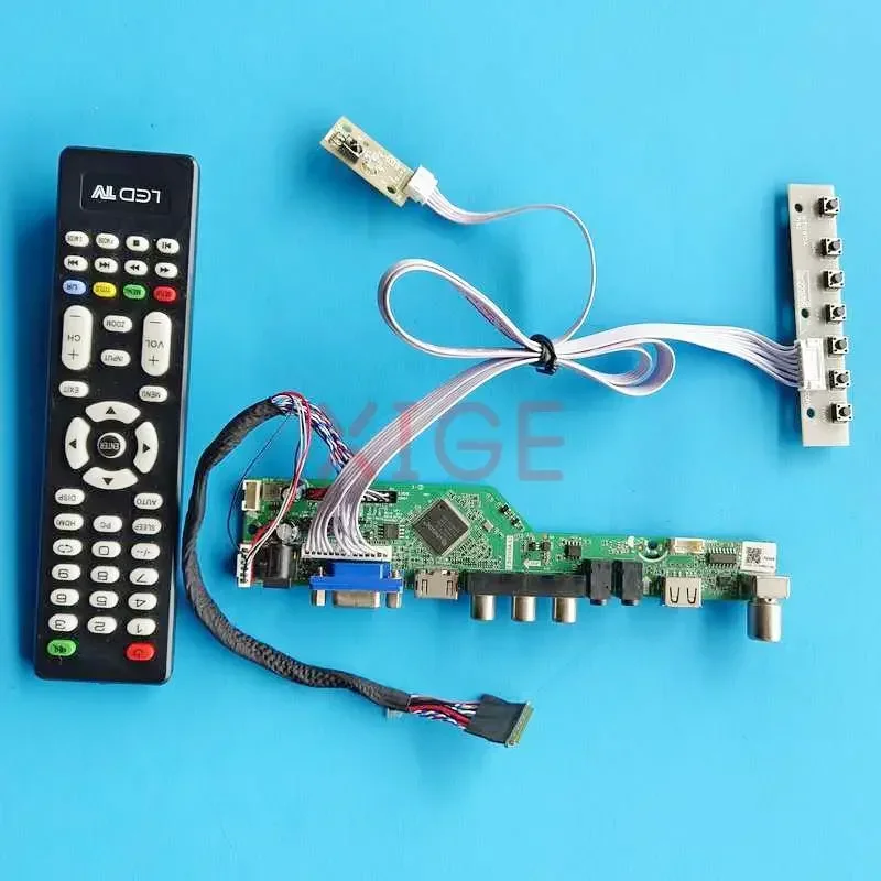 DIY Kit Controller Driver Board For HT140WXB-100/101/501/601 1366x768 USB+AV+VGA+HDMI Laptop Matrix LVDS 40 Pin TV Analog 14