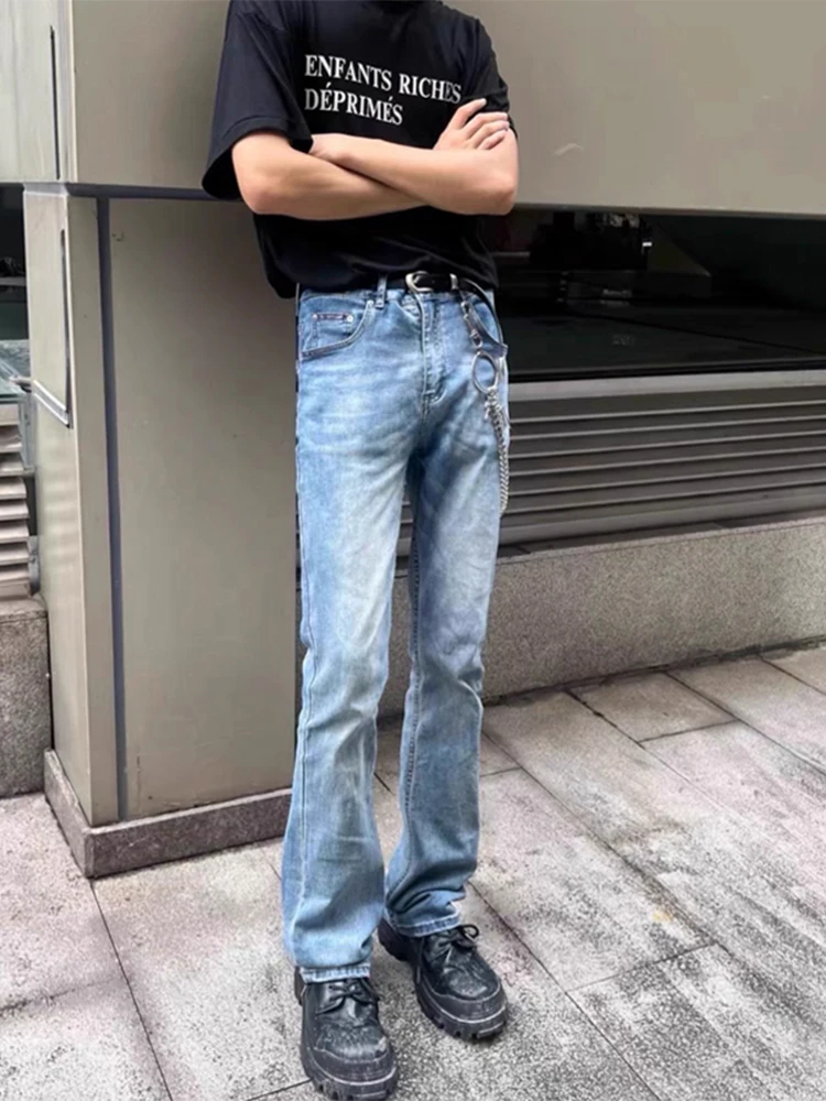 

Мужские джинсы Cleanfit светло-голубого цвета с высокой талией, удлиненные, прямого кроя, зауженные, в американском уличном стиле