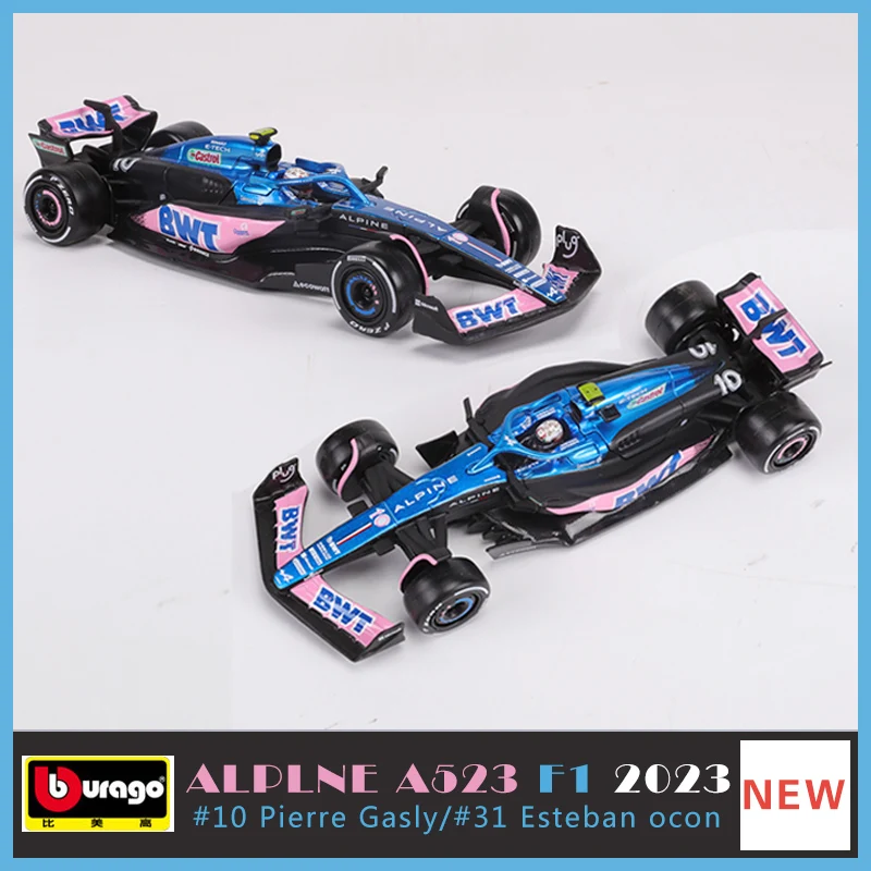 Bburago 1:43 2023 BWT ALPLNE TEAM Alloy Model Car NO.10 Pierre Gasly /NO.31 Esteban Ocon