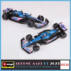 Bburago 1:43 2023 BWT ALPLNE  TEAM Alloy Model Car  NO.10 Pierre Gasly /NO.31 Esteban Ocon