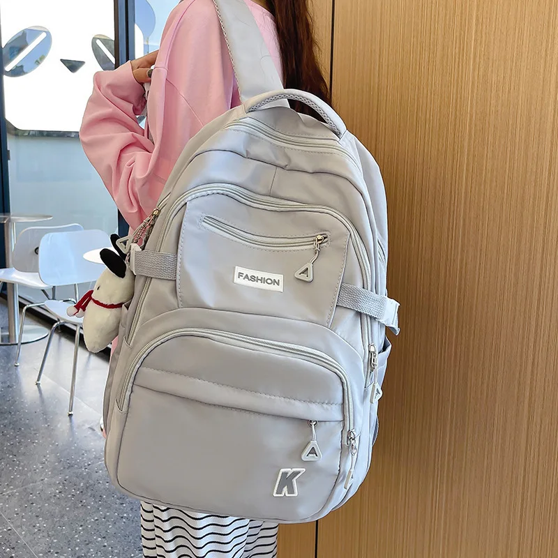 Backpack Campus Student Backpack Junior and Senior High School Students Simple Multi layer Shoulder bag Large capacity Backpack