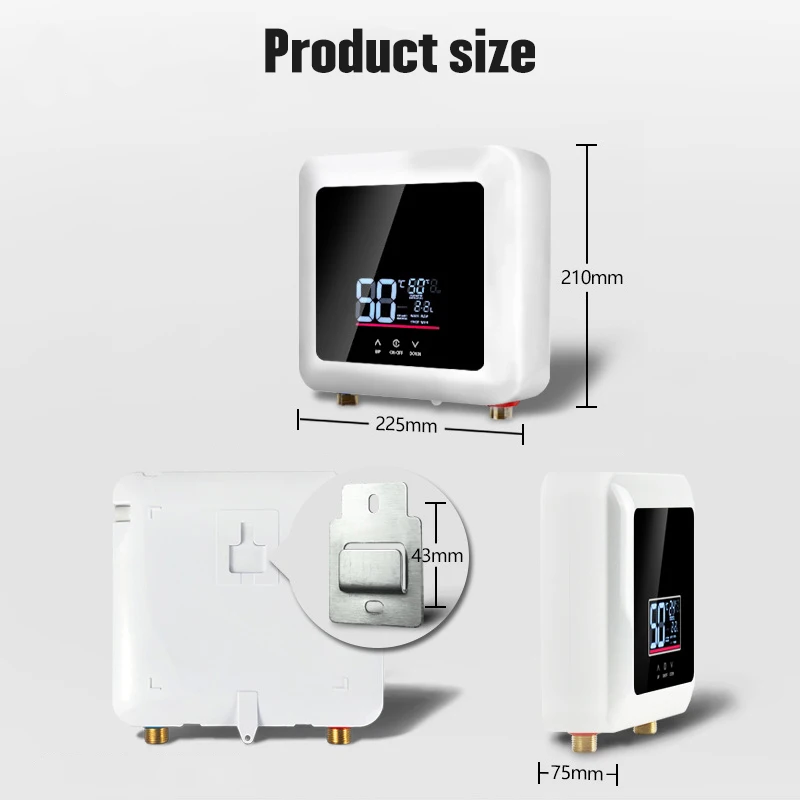 5500W/7500W bezzbiornikowy podgrzewacz wody elektryczny, gorący prysznic z podgrzewaczem wody łazienka kuchnia szybki podgrzewacz wody z pilotem