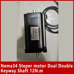 Nema34 Steper motor Dual Double Keyway Shaft 12N.m 150mm Body Length CE ROHS CNC Step Engine