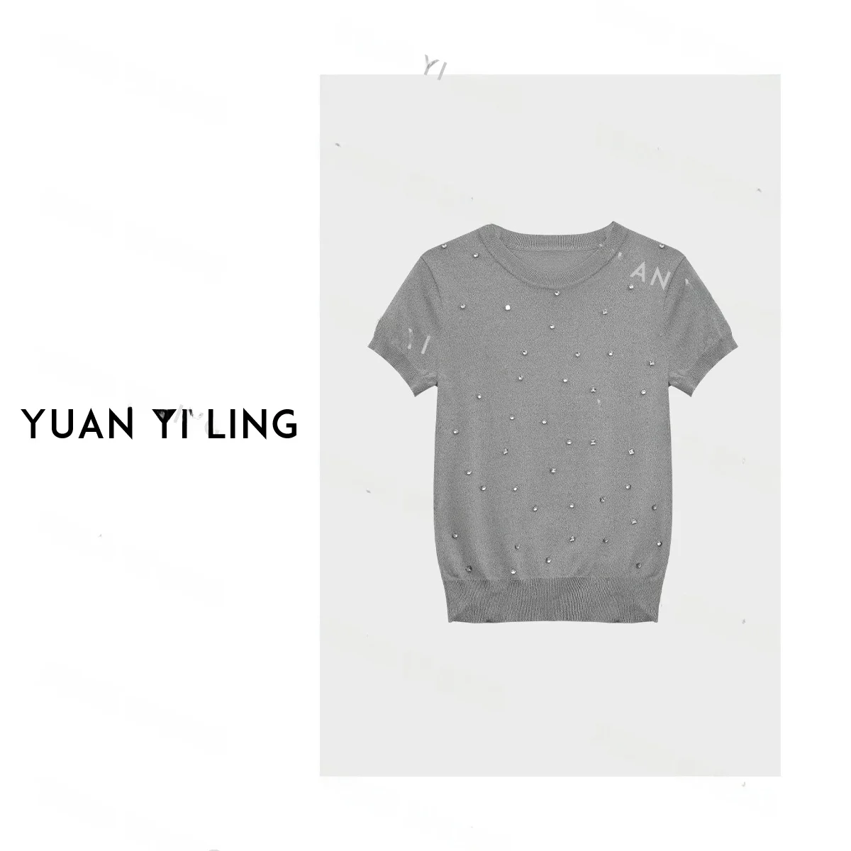 

Yuan ling Design Handmade round Ne Ice Cool Feeling Women's ort T-irt Summer Commute Sle Pure Color Straight Cut