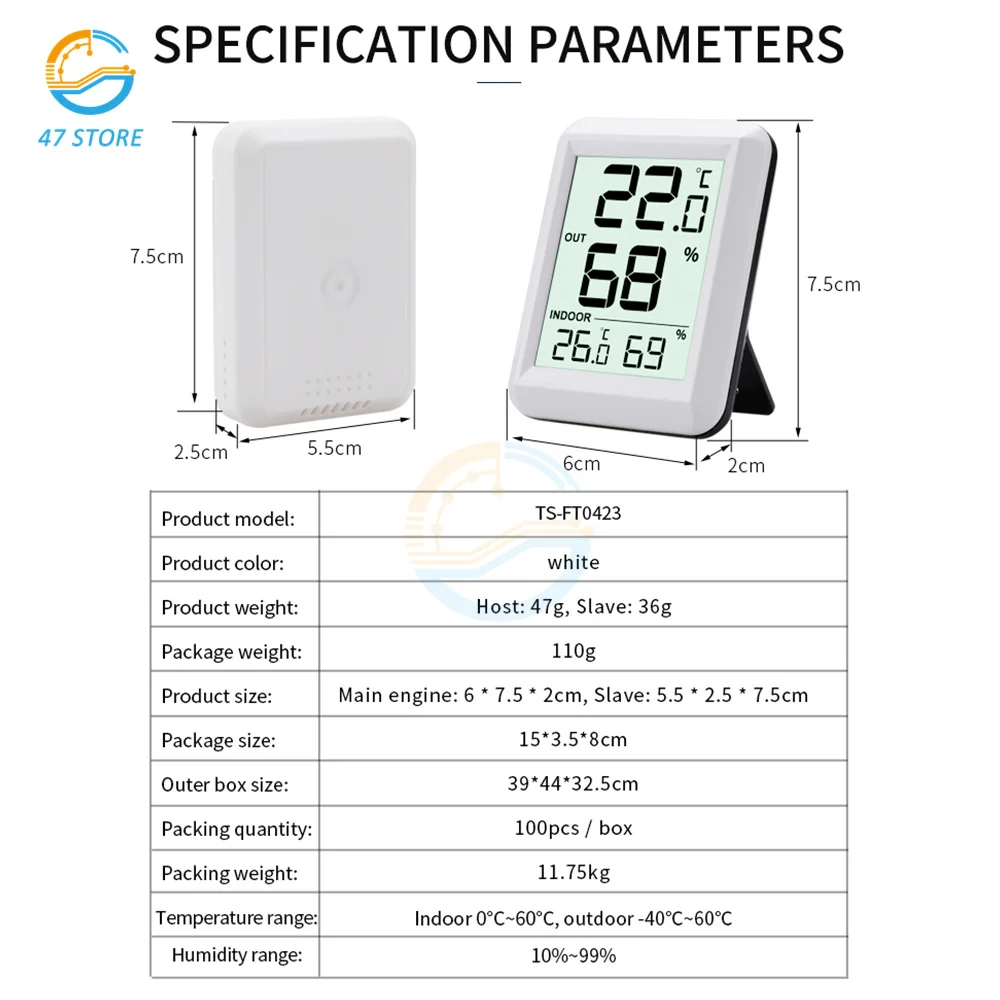 30-100M Wireless Digital Indoor Outdoor termometro igrometro stazione meteorologica termometro elettronico digitale termometro digital