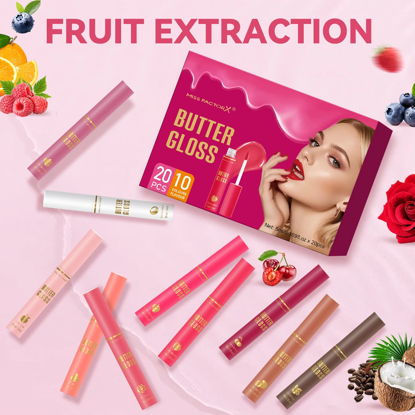 20 pezzi/scatola da lucidalabbra idratante a 10 colori: idratante a lunga durata, effetto lucido, essenziale per la cura della bellezza