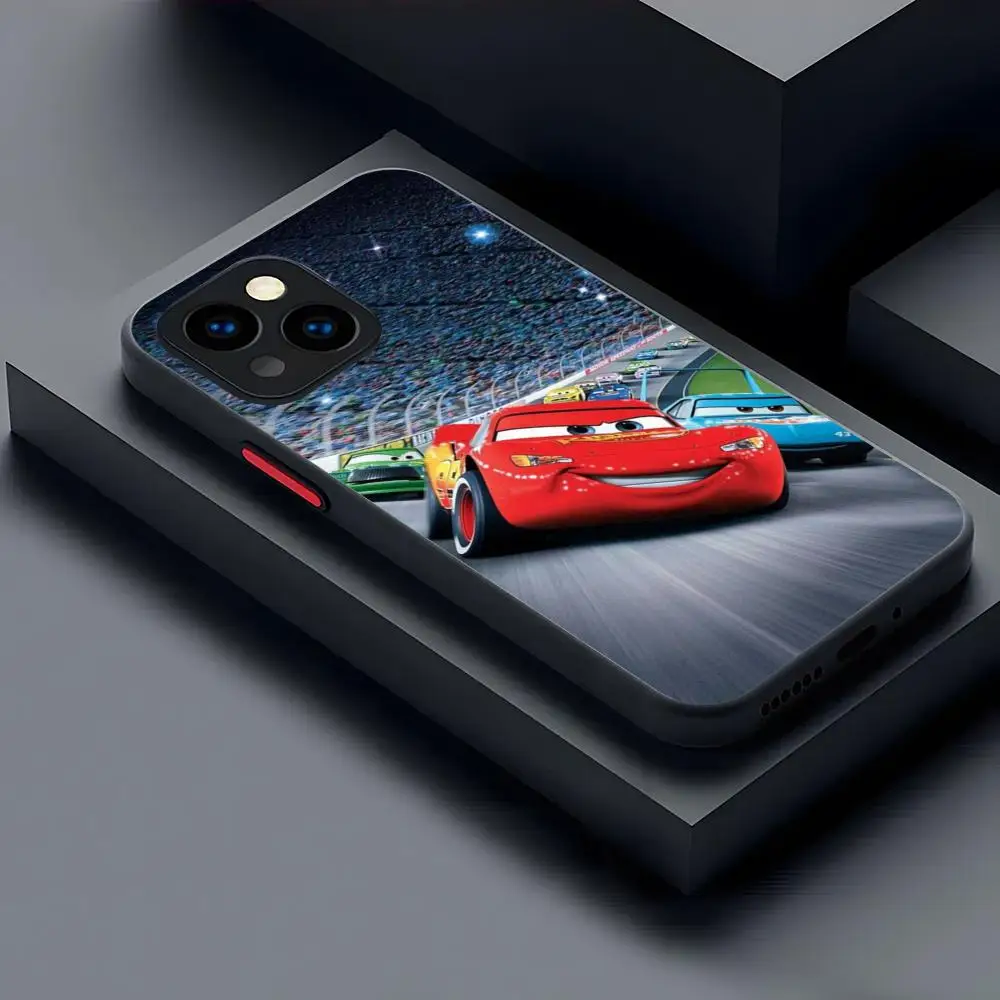 Cars 95 Lightning McQueen Phone Case Matte Transparent For 16 15 IPhone 12 11 13 Pro Max X XR XS 8 SE Mini Plus Back Cover
