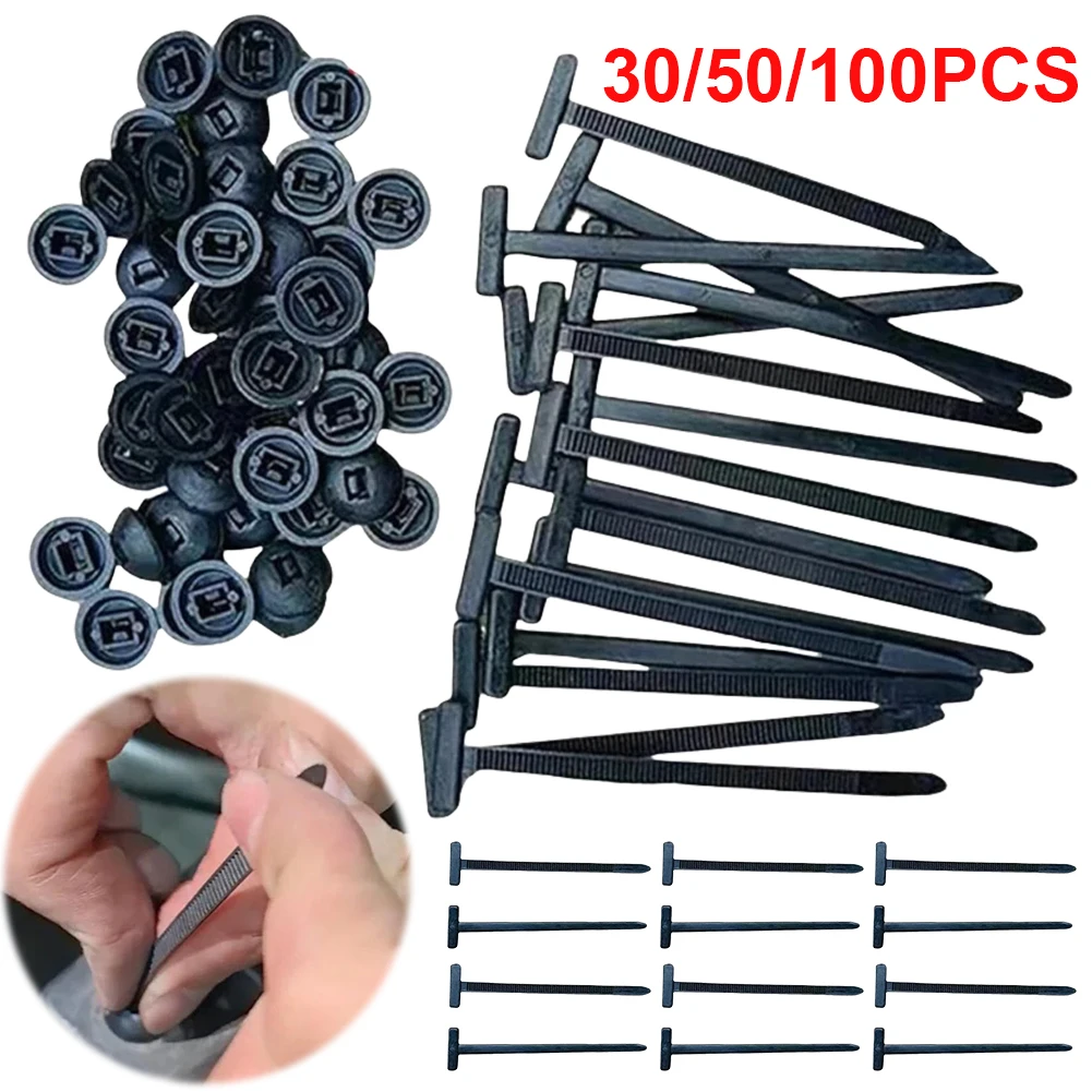 Universal Nylon Cable Tie Buckle Auto Fastener Screw Replacement Clip Car Fender Trunk Engine Guard Panel Wire Management Secure