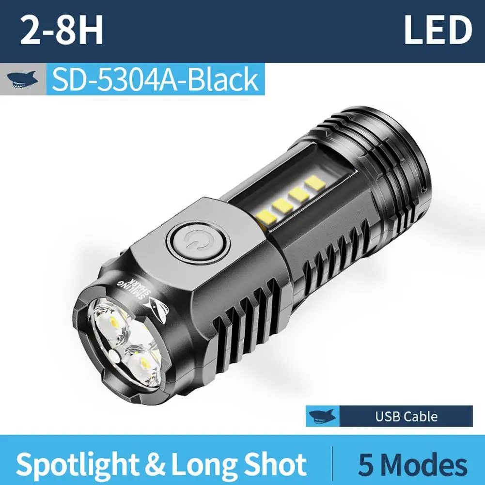 

Мощный светодиодный фонарик EDC 3, с зарядным кабелем, мини-тактический фонарь, мощный магнитный боковой зажим, уличный яркий фонарь для рыбалки