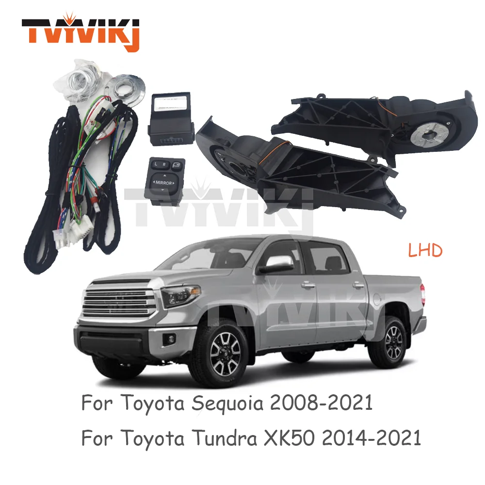 Side Rearview Mirror Auto Folding Motor Upgrade kit Module For Toyota Sequoia Tundra XK50 LHD 2008-2021 Folding kit car mirrors