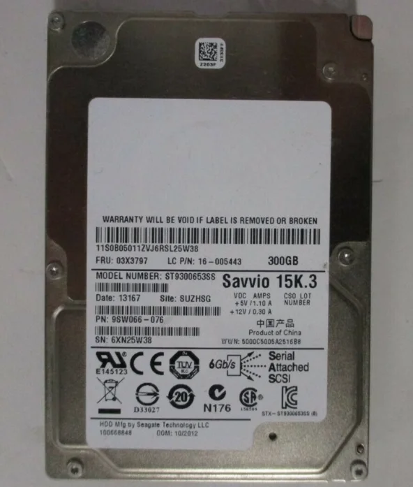 

For ST9300653SS 03X3797 300G 15K 2.5 SAS RD630 640 650 hard drive