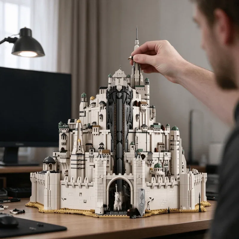 S 8278pcs The City Minas Tirith Capital Dispaly Model Bricks Building Blocks Kit Cheapest Set Gifts for Adults for Home Decor