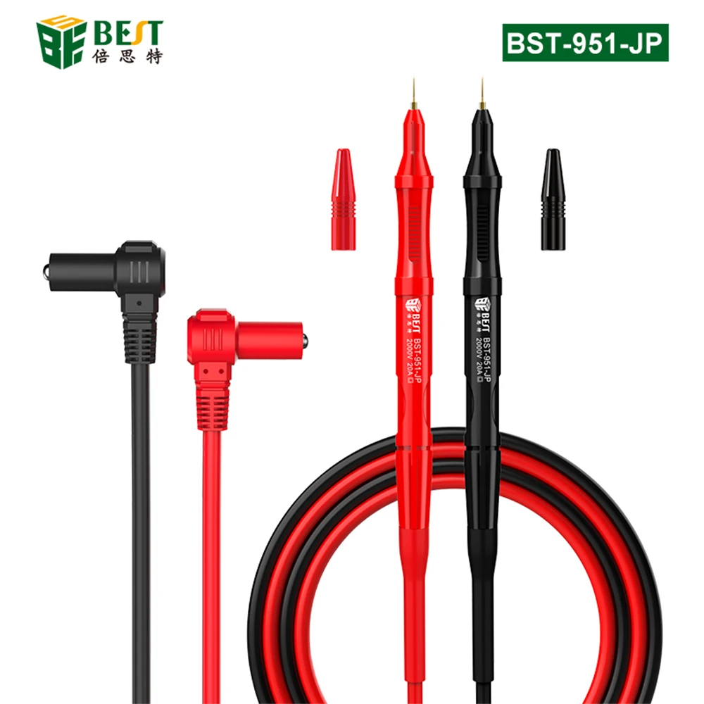 Universal Multimeter Test Leads 2000V 20A Spring-type Replaceable Probe Test Line Telescopic Multimeter Probe Test Line