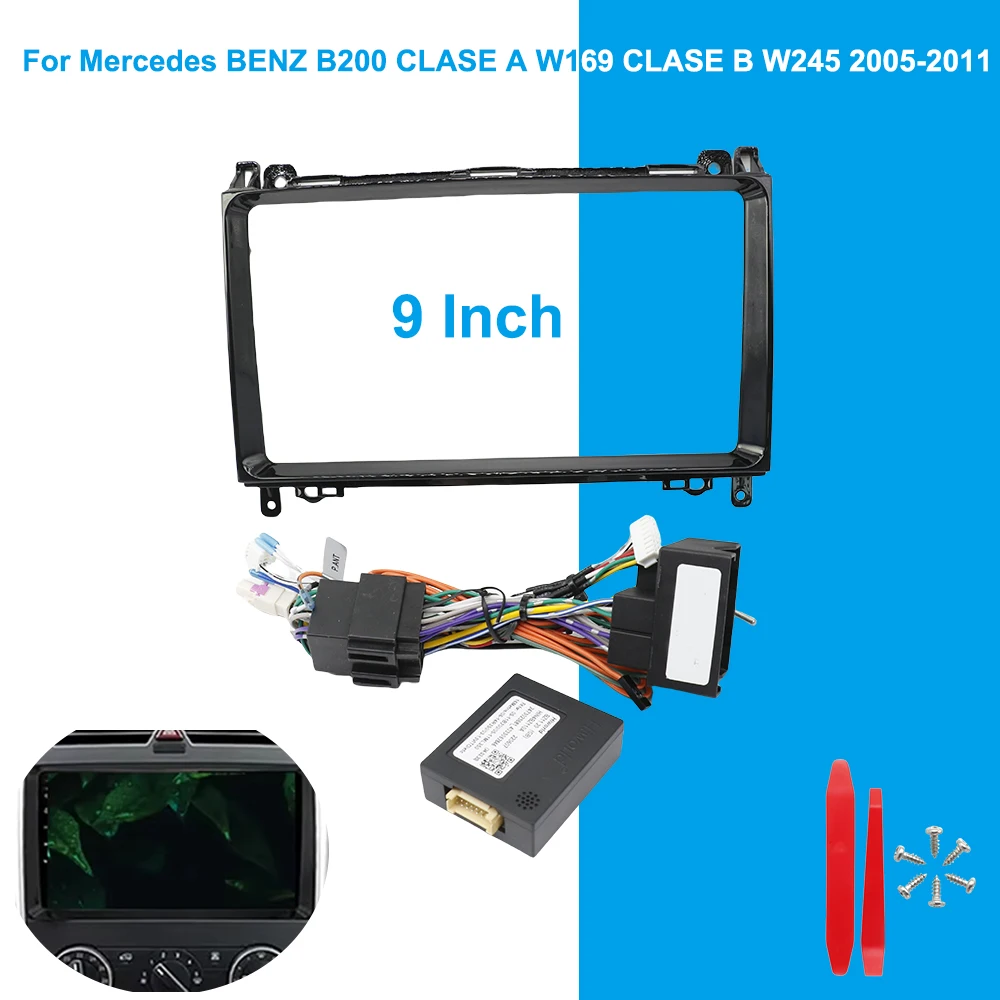 

9 Inch Car Fascia Radio Panel for Mercedes Benz B200 CLASE A W169 CLASE B W245 2005-2011 Car Stereo Trim Panel