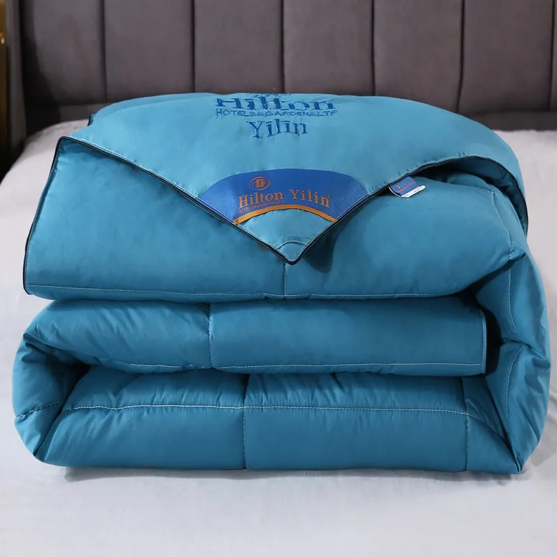 100% Goose Down Duvet Solid Color Quilted Warm And Comfortable Cotton Quilt King Queen Full size Skin-Friendly Cotton Quilts