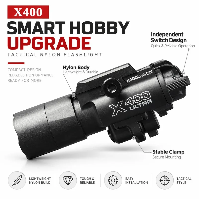 Hobby Collection X400 Ultra Decor Lamp, Under‑mount Flashlight with Separate Switch for Model Ornament Kit
