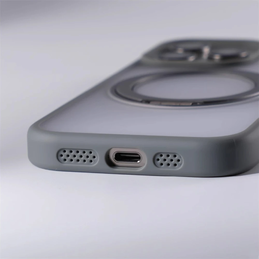 360 °   Obrotowy metalowy uchwyt pierścieniowy Magnetyczne etui zderzakowe do iPhone'a 16 Pro Max 15 14 13 Do bezprzewodowego ładowania Magsafe Wstrząsoodporna osłona — zdjęcie produktu 6