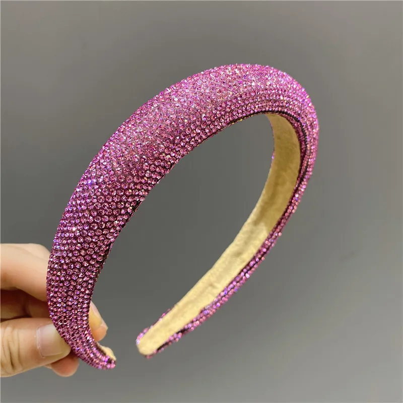 Women Girls Rhinestone Glitter Sponge Padded Hairband Headband Adult Hair Accessories Hair Jewley