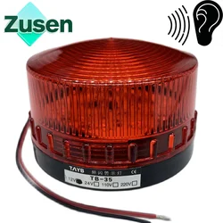Zusen TB35-R-J con cicalino 12v 24v 110v 220v rosso allarme di sicurezza luce di segnalazione stroboscopica avvertimento lampada a LED piccola luce lampeggiante