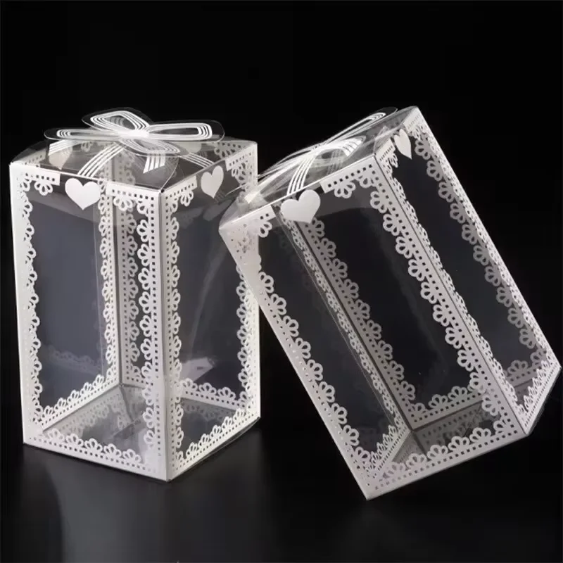 5 قطعة هدية من البلاستيك الشفاف مع Bowknot شفافة PVC لصالح صناديق عبوة التعبئة لعطلة عيد الحب حفل زفاف الحسنات تسليم سريع 4-6 يوم الوصول #1