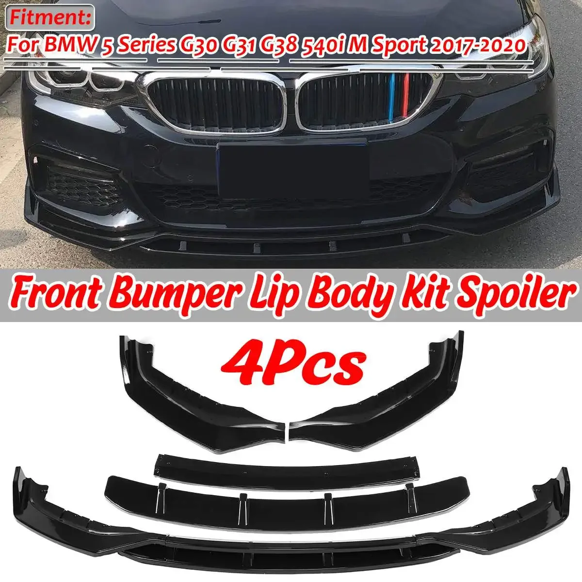 

G30 G31 G38 Car Front Bumper Lip Deflector Lips Spoiler For BMW 5 Series G30 G31 G38 540i M Sport 2017 2018 2019 2020 Body Kit