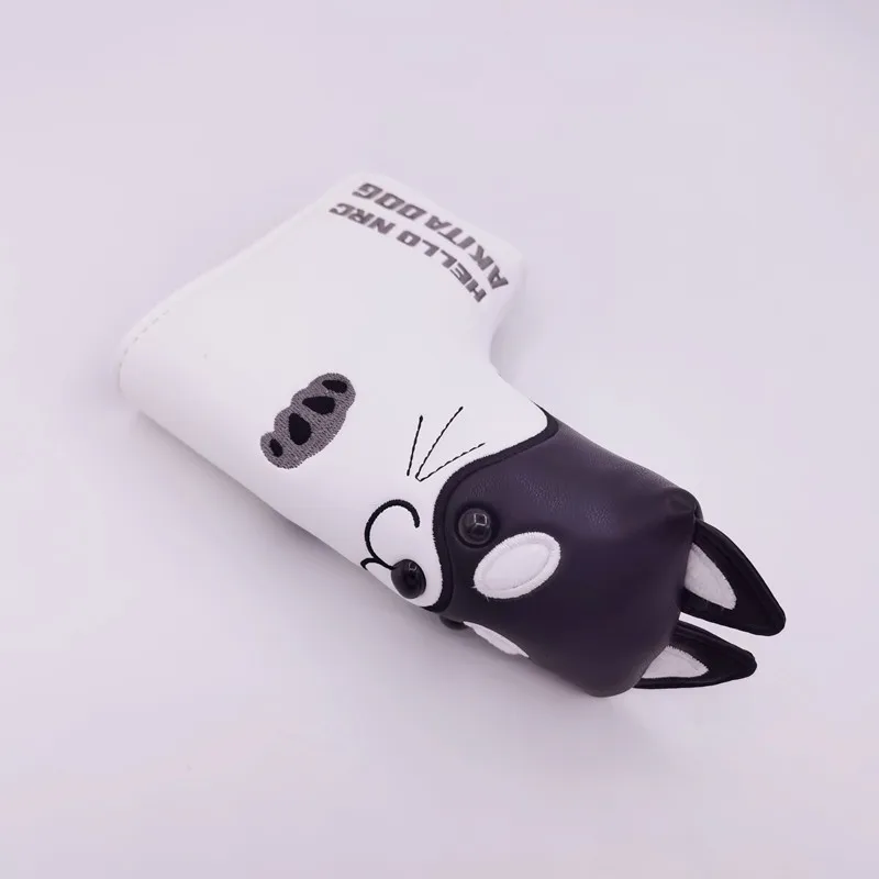 Korea Golf Club Blade Putter Head Cover with Akita Dog Creative Cartoon Animal Pattern Synthetic Leather Golf Clubs Headcovers