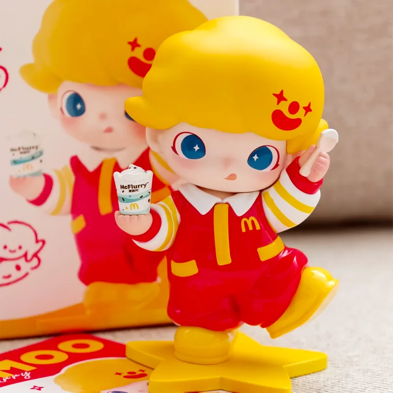 Nuevo y Auténtico Pop Mart Dimoo & McDonald's Collaboration McCafe, Figura Coleccionable McCafe Swirl, Juguete de Acción, Regalo para Adultos y Niños