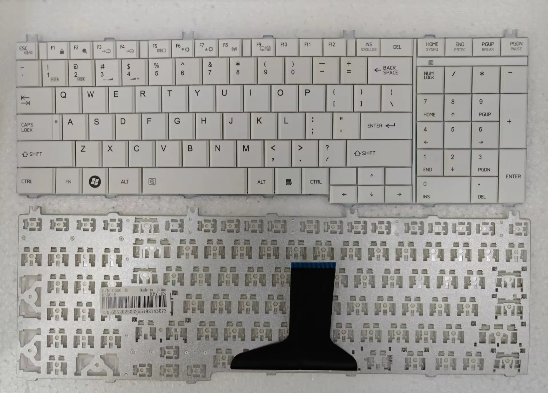 US White Keyboard For Toshiba Satellite C650 C655 C660 C665 L650 L655 L650D L655D L670 L675