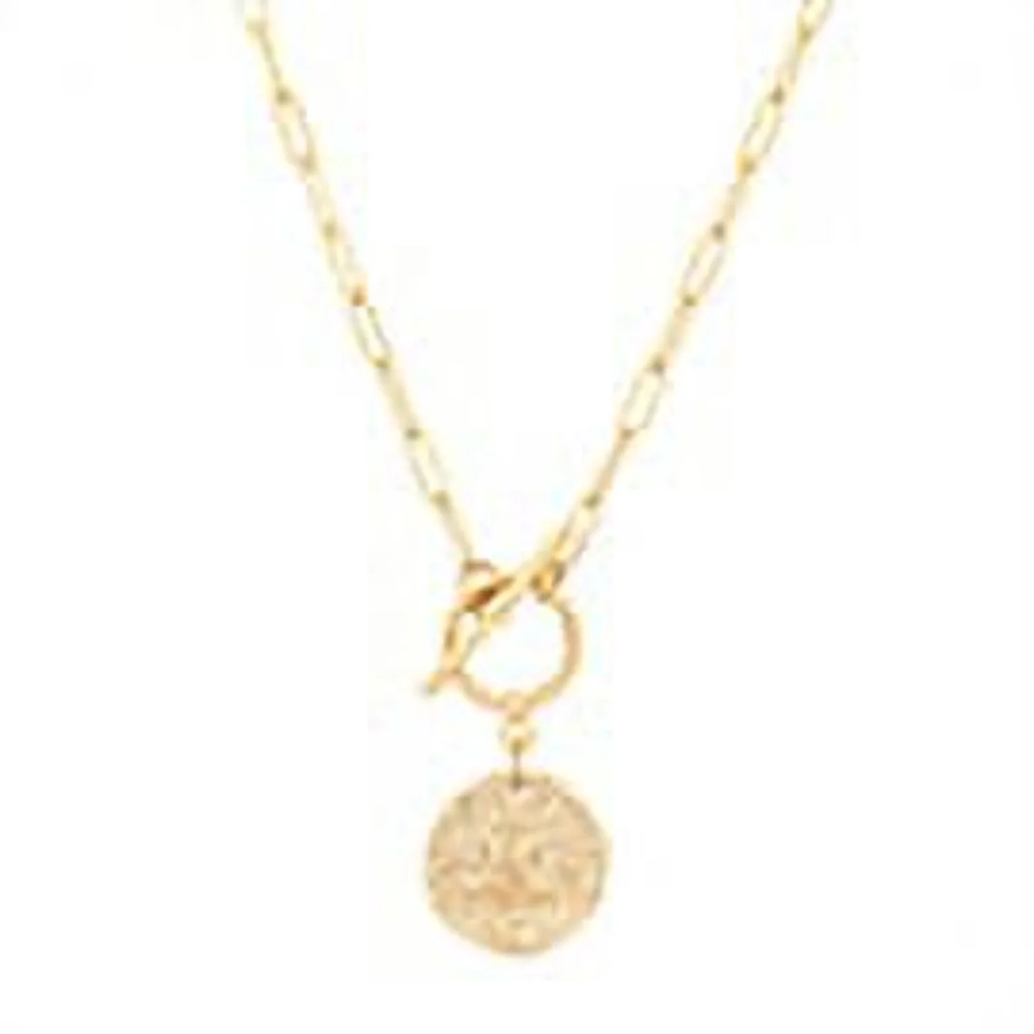 NEWCE  and Star Medallion Pendant Necklace 18k Gold Oval Link Chain Choker Large Celestial Charm Layering Jewelry 20’’