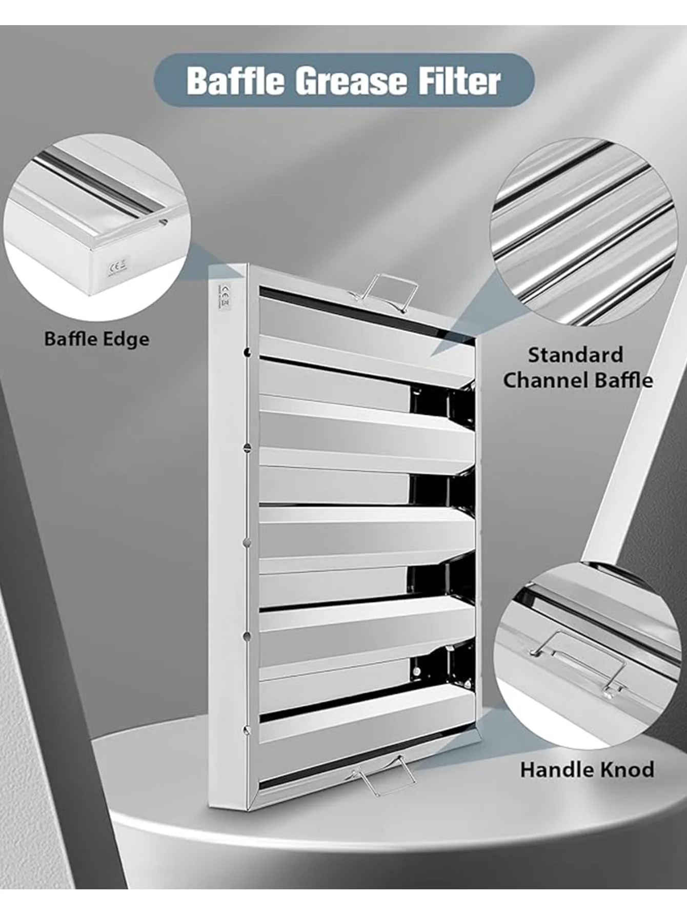 Filtry okapu 430 Stal nierdzewna 19,5 W X 19,5 H cali, 4 rowki Komercyjne filtry okapu, komercyjny filtr okapu kuchennego do