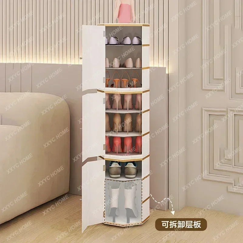 AAStorage Swivel Round Shoe 360 Rotating Cupboards Luxury Modern Entrance Hall Shoe Organizer Rack
