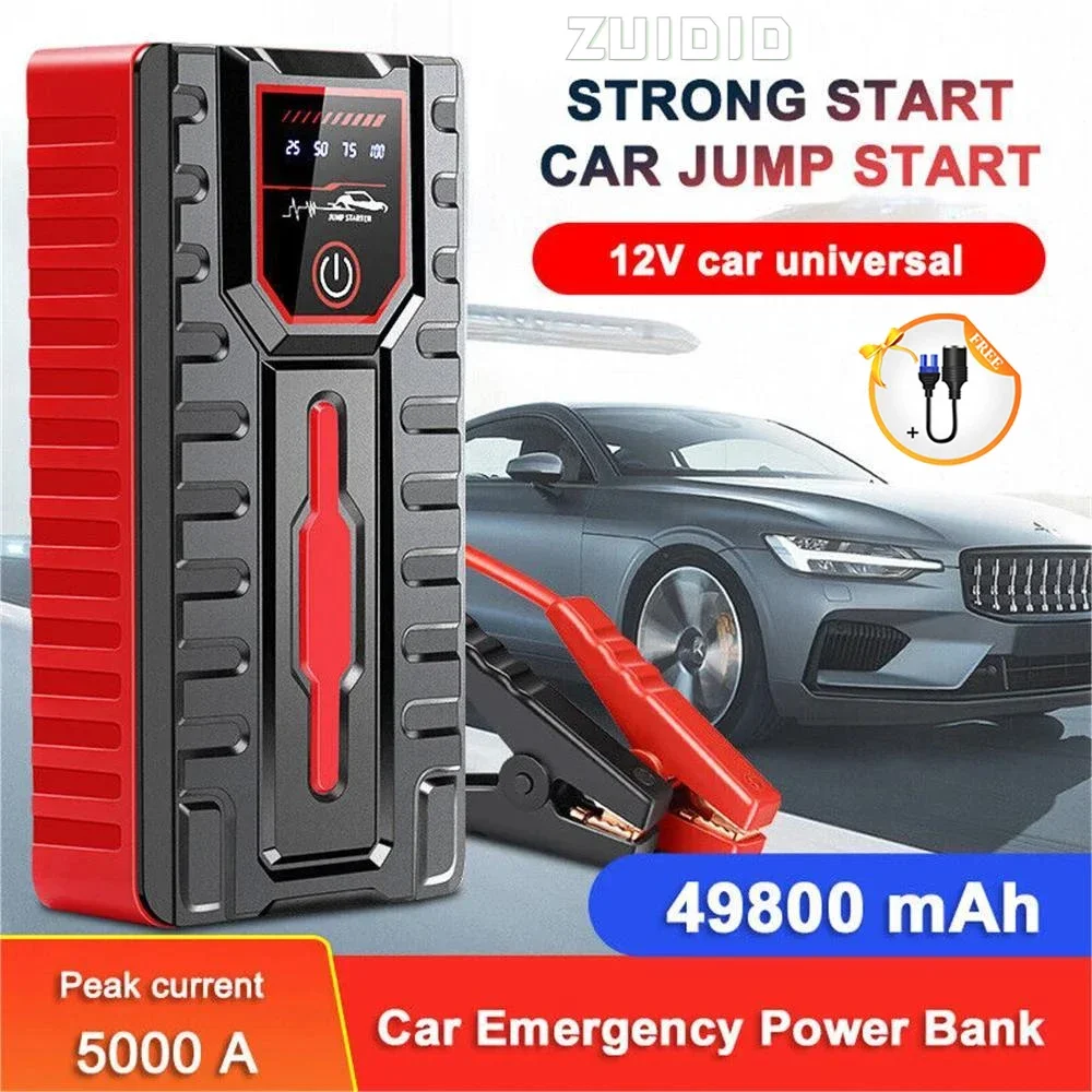 

Portable 49800mAh Car Jump Starter Power Booster Jumper Box Power Bank Battery Charger for Diesel Cars 4.0L Or Petrol Cars 6.0L