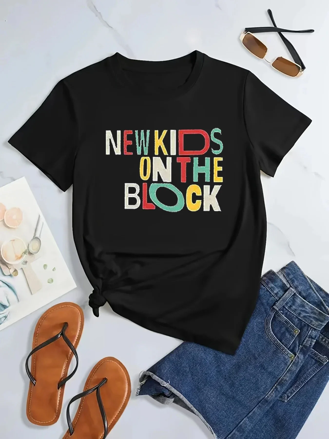 New Kids on The Block Printed T Shirts Femme NKOTB Graphic Colorful Vintage Funny Letter Print Summer Casual O-neck Tshirts