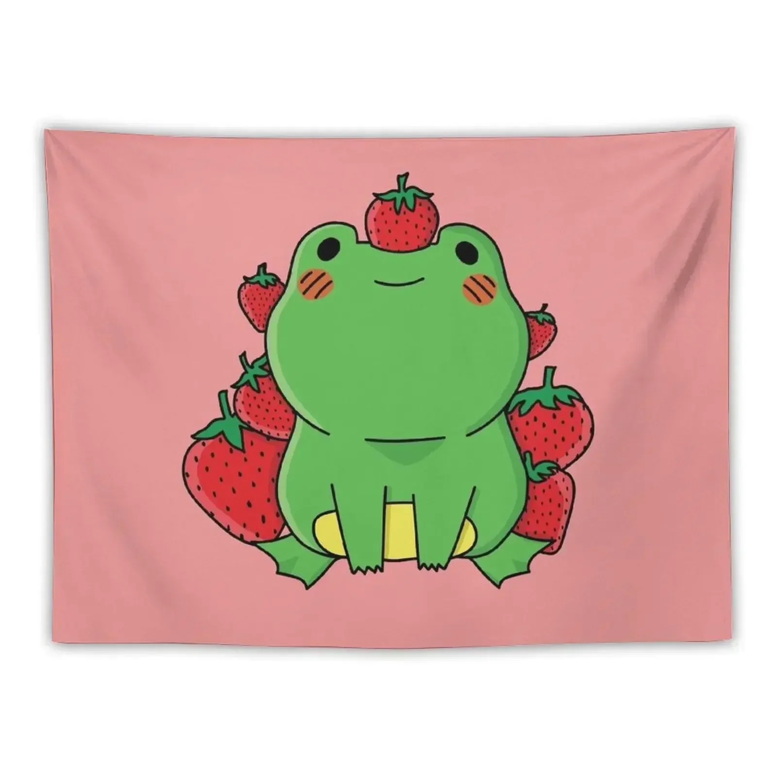 

Strawberry Frog Tapestry Aesthetic Room Decor Korean Hanging Wall Wall Carpet House Decorations Tapestry