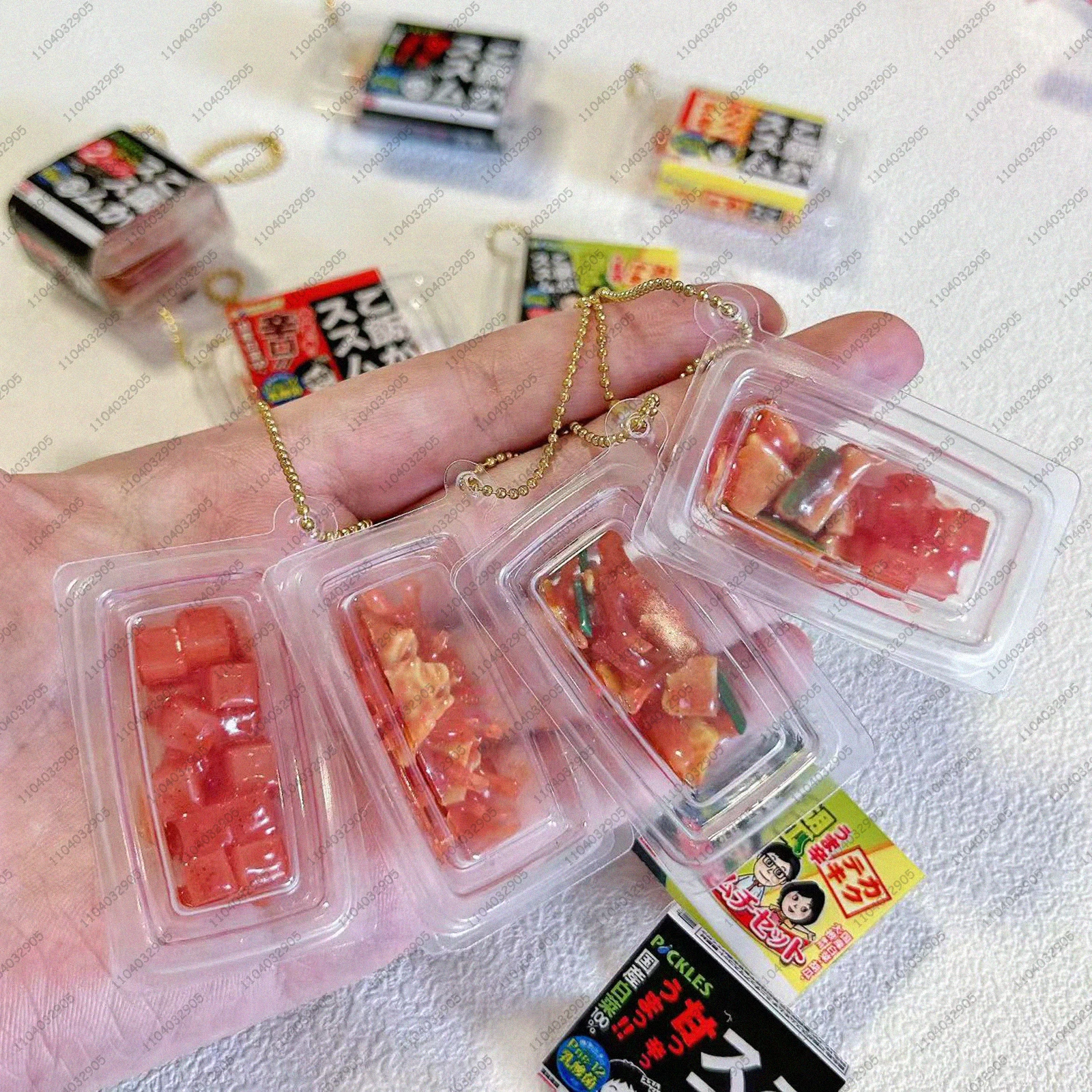 Japanese Gashapon Capsule Toys Fried Dumplings Kimchi Ramen Tteokbokki & Tofu Miniature Food Toy Keychain Bag Charm Dollhouse