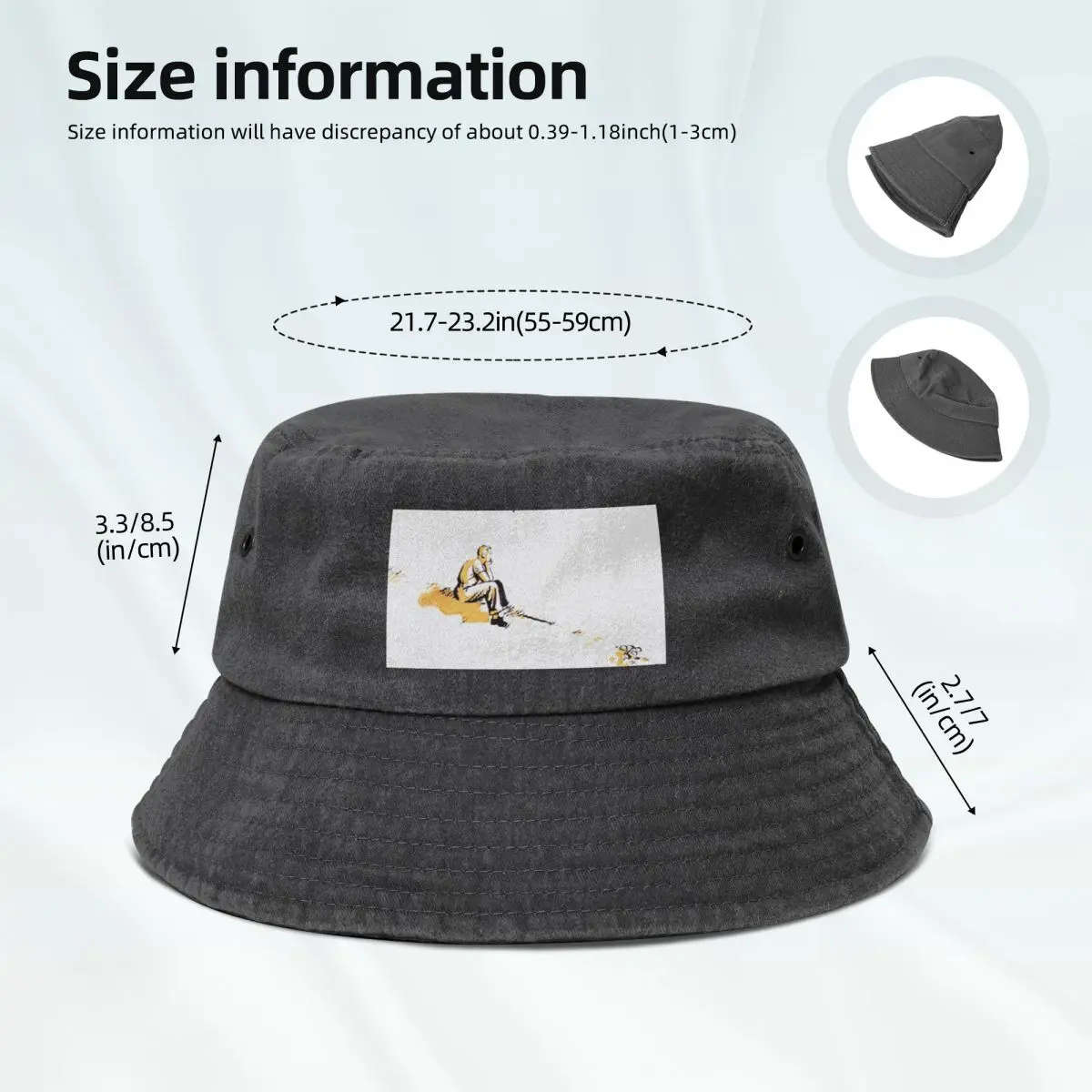 Contemplation Comic Bucket Hat beach hat Golf Hat Man Luxury Cap For Man Women's