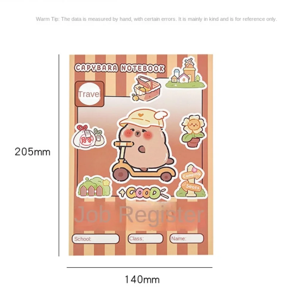 Student Stationery Capybara Notebooks Homework Subject Registration Books Workbook Diary Planner Cartoon A5 Notebook