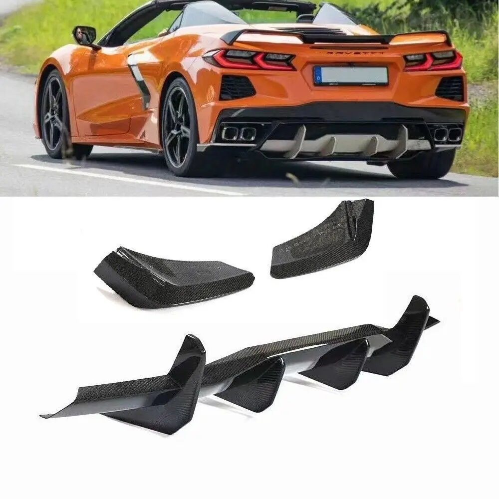 

Carbon Fiber Car Rear Diffuser Lip Bumper Splitter for Chevrolet Corvette C8