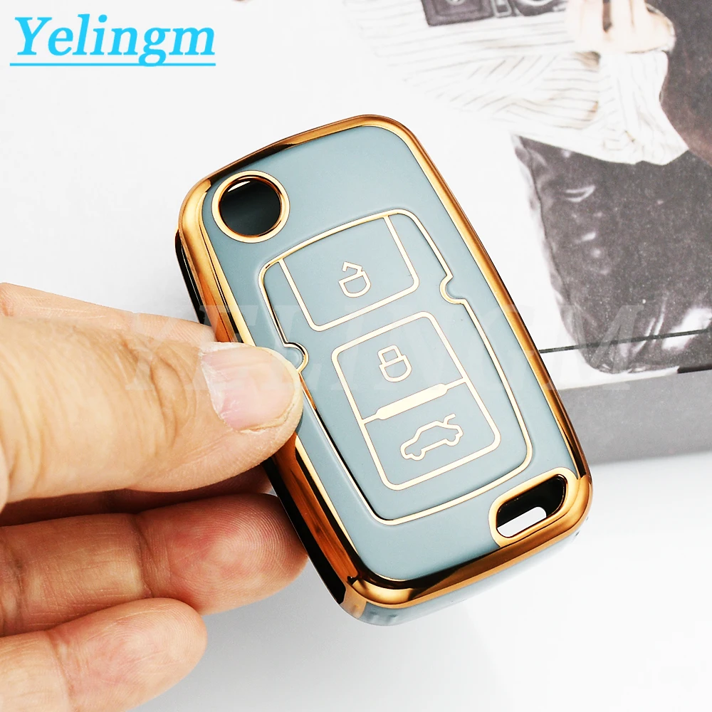 Car Folding Remote TPU Car Key Case Cover for Geely Emgrand EU 7 EC7 EC715 EC718 EC7-RV EC715 EC718-RV GC5 GC6 EC8 SL Keychain view 5
