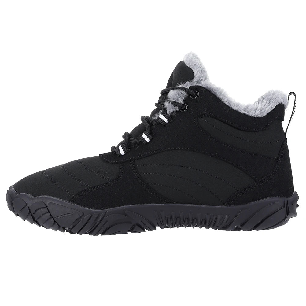 

Зимняя обувь: ботинки для ходьбы босиком, нескользящие, теплые, водонепроницаемые, с меховой подкладкой, для женщин и мужчин