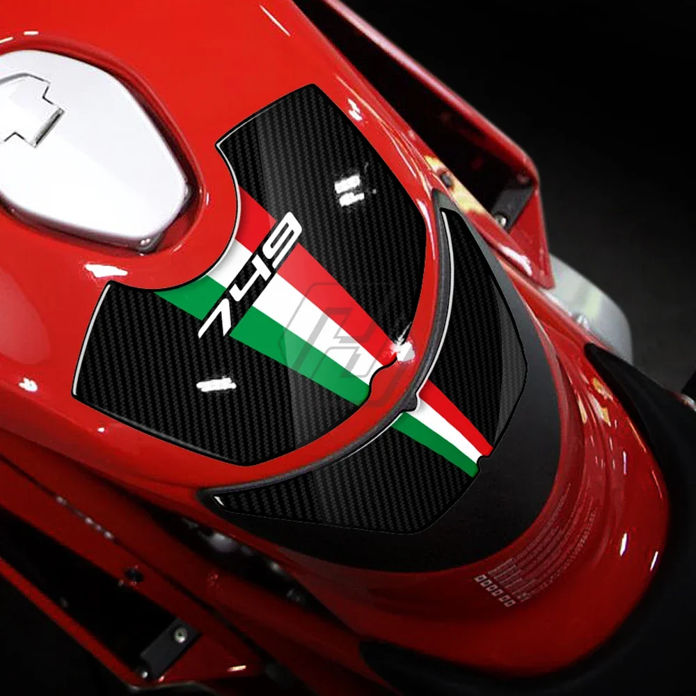 Motorcycle Gas Tank Pad Protection Decals for Ducati 749 2003-2006 3D Resin Carbon-look