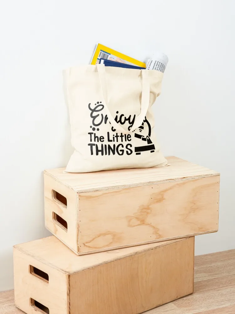 Enjoy Little Things Microbiology Tote Bag hand bags Portable shopping bag shopping cart bags canvas tote