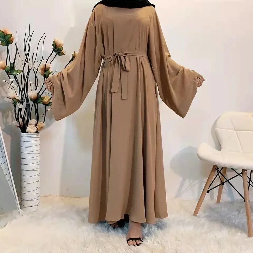 Islam Ramadan Prayer Black Abayas Kimono for Women Girl\'s Long Dresses Dubai African Kaftan Femme Musulman Hijab Cloth Summer