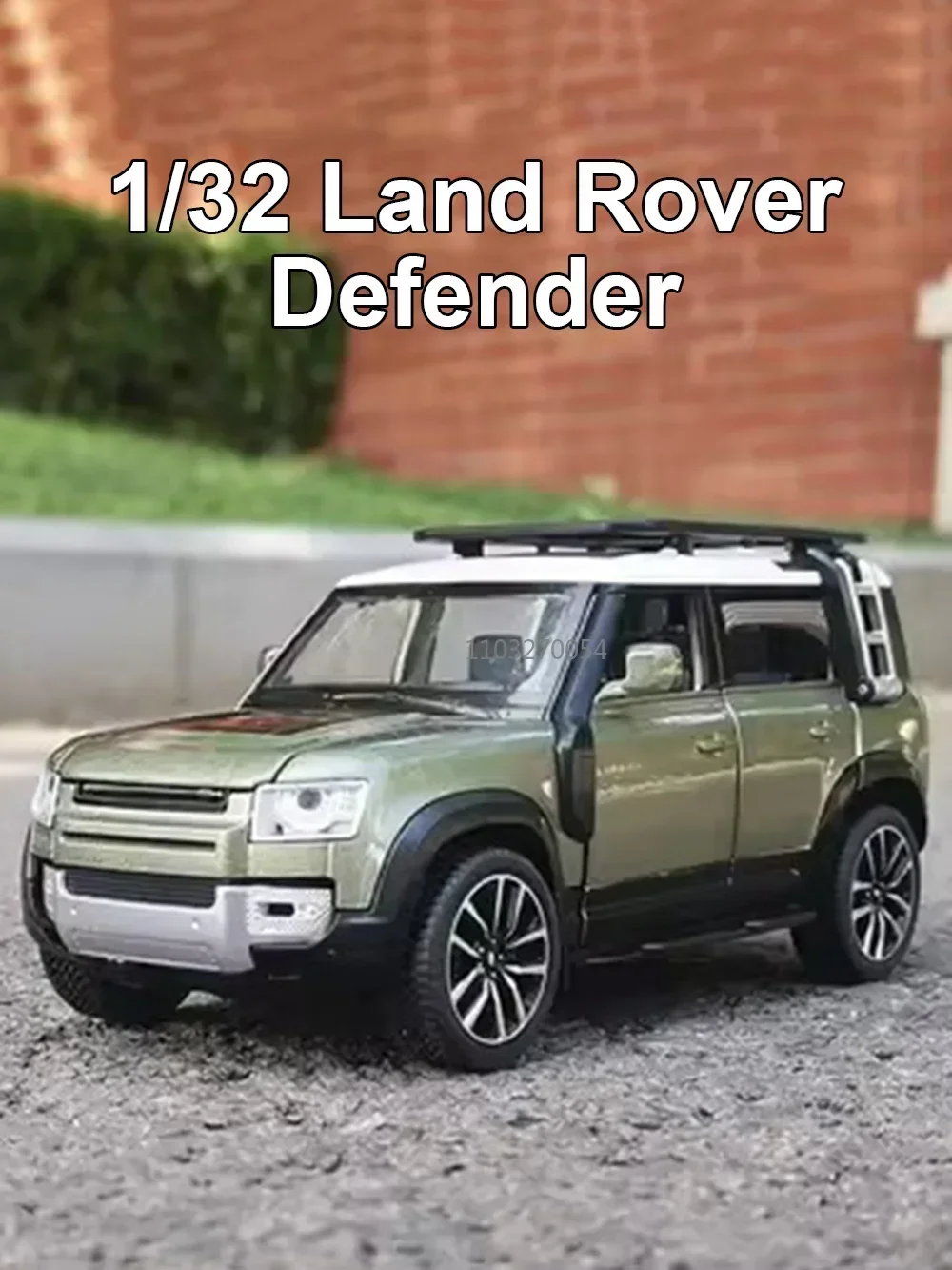 1:32 Land Rover Defender 110 Alloy Diecasts Miniature Model Car Toy Metal Sound Light Off-road Vehicle for Kids Gift Collection