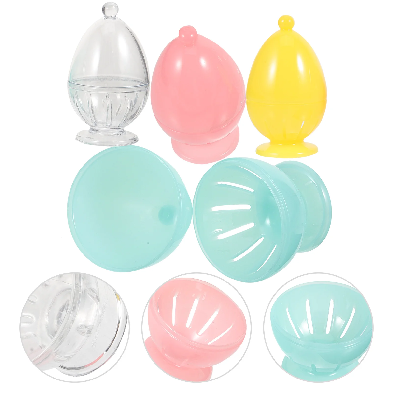 

4 Pcs Mini Beauty Egg Storage Box Small Makeup Sponge Holder Durable PP Material Powder Puff Organizer Travel Size